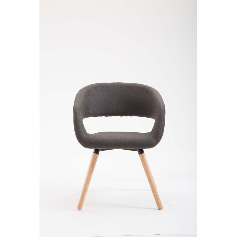 Silla de comedor Giza, tela Natura, gris oscuro